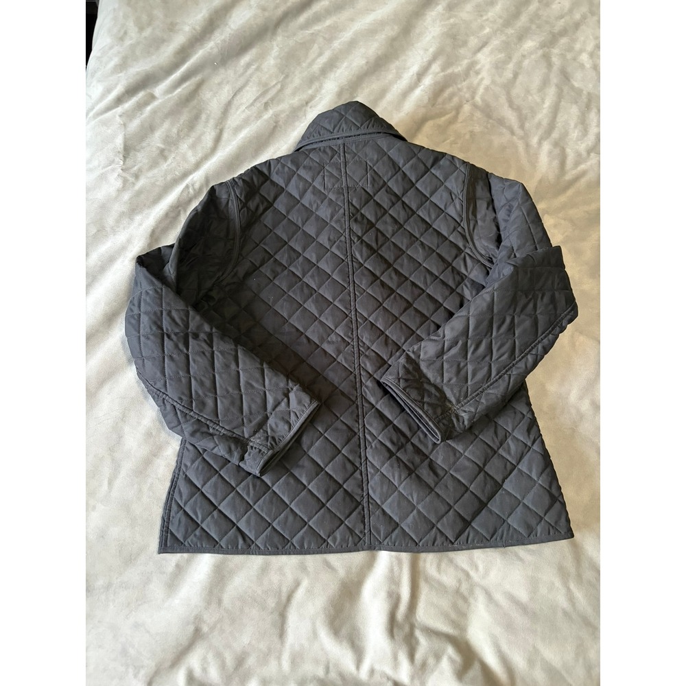 Van Heusen Womens Black Quilted Jacket Fleece Lined Snap Front Medium RN 36543 - Picture 3 of 4